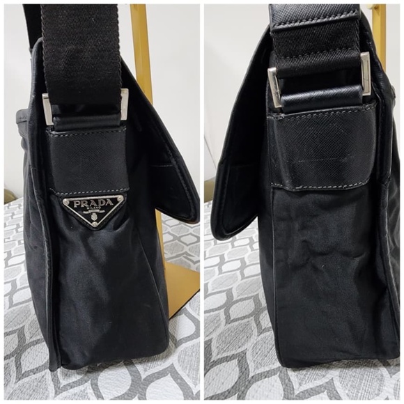 Authentic Prada Tessuto Crossbody Buckle  Messenger Bag Black - Picture 8 of 15